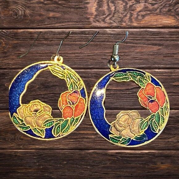 No Brand Jewelry - Poppy cloisonné Earrings